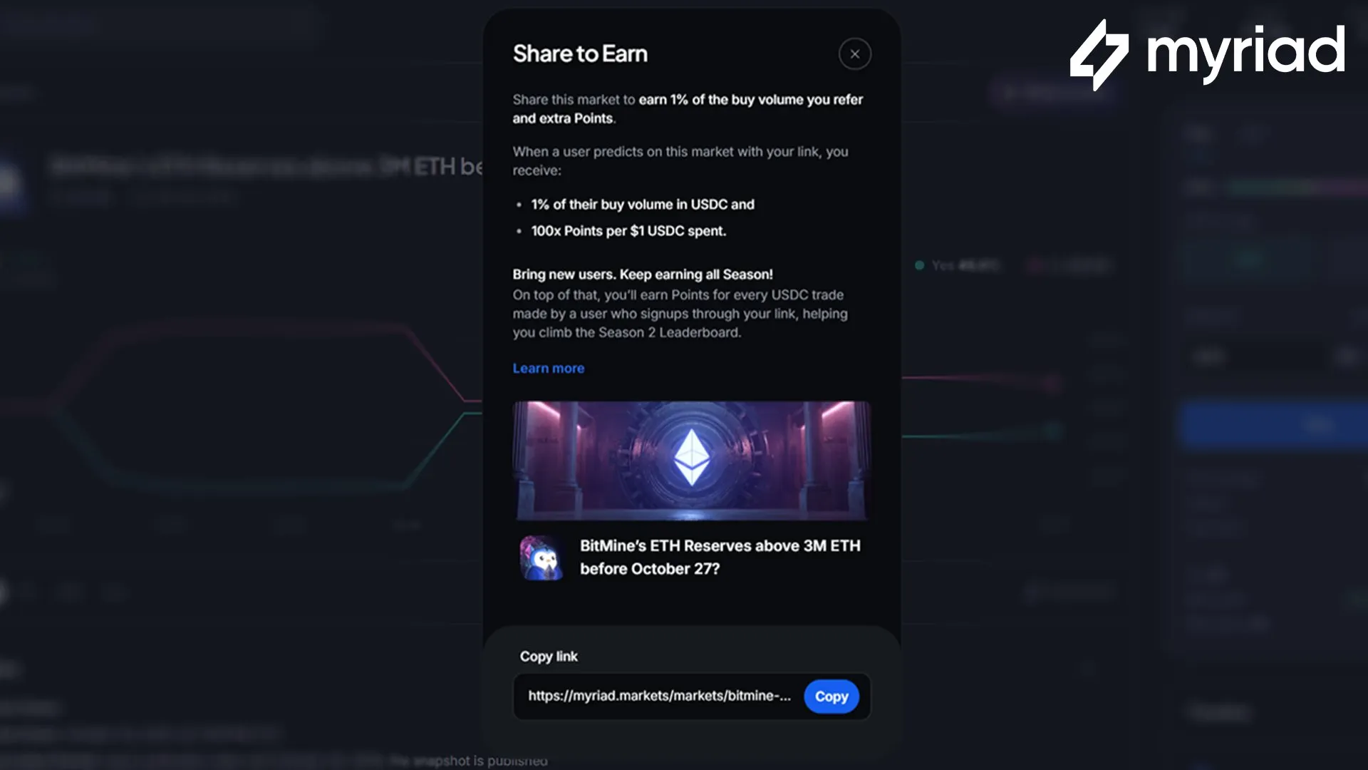 Myriad Launches Revenue Share Program for Predictors and Builders